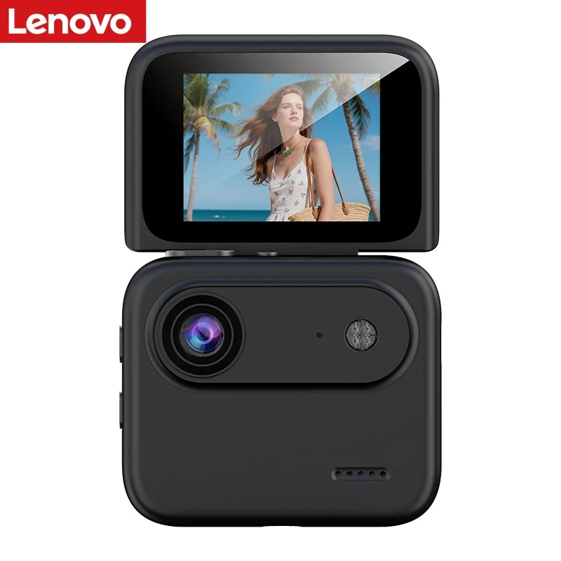 Cámara Deportiva Mini Lenovo 4K, Grabación Ultra Clara, Grabadora VLOG, Pantalla Abatible, Antivibración 143 °   Cámara de Ciclismo con Lente Gran Angular