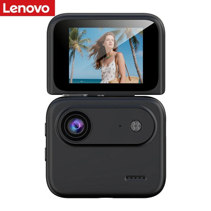 Cámara Deportiva Mini Lenovo 4K, Grabación Ultra Clara, Grabadora VLOG, Pantalla Abatible, Antivibración 143 °   Cámara de Ciclismo con Lente Gran Angular