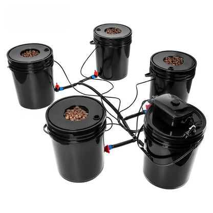 Kit de Cultivo Hidropónico Moderno de 20L, 4 Piezas, Color Negro, Material Plástico PP, Duradero por 10 Años, para Cultivo de Tomate/Plantas de Hoja