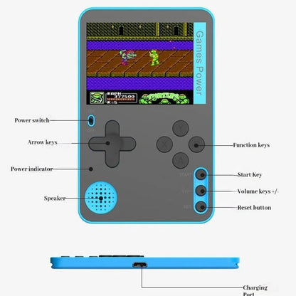 Consola de Juegos Portátil GUICHU Ultra Delgada de 0.65cm con 500 Juegos Retro FC Integrados, Reproductor de Juegos Portátil para Niños y Adultos