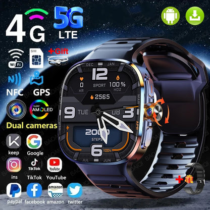 Reloj inteligente 4G/5G con pantalla más grande de 2,40 pulgadas con 190 °   Cámara giratoria GPS posición WIFI conectar aplicación descargar Android 10.0 reloj inteligente