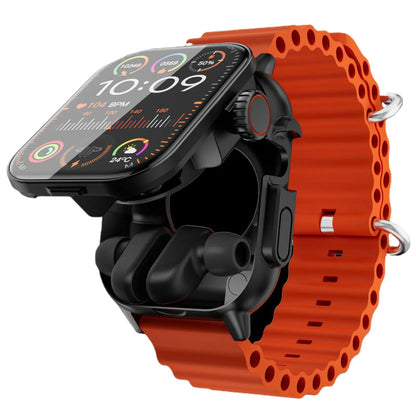 Reloj inteligente 2 en 1 GT8 con pantalla completa táctil Bluetooth con auriculares reloj inteligente monitor de ritmo cardíaco y presión arterial reloj deportivo
