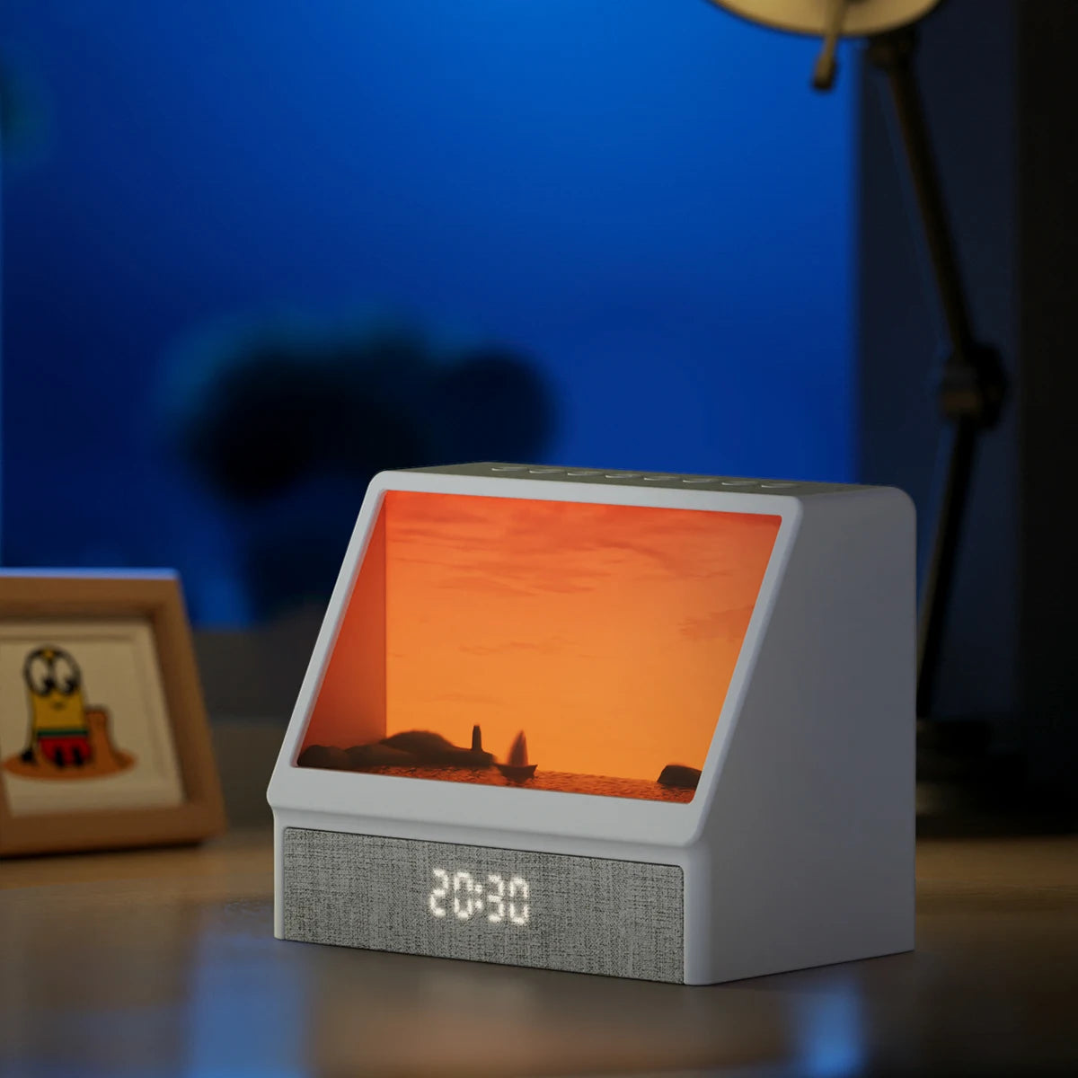 Despertador Bluetooth con luz de amanecer, luz de mesa con ruido blanco, luz para despertar con 12 sonidos, reloj de sueño regulable para adultos y niños, para dormitorio