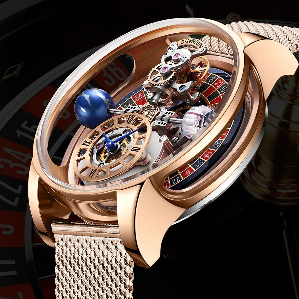 Las Vegas Roulette PINDU DESIGN Relojes para hombre Reloj de cuarzo Astronomia de lujo de primeras marcas Montre Homme