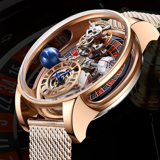 Las Vegas Roulette PINDU DESIGN Relojes para hombre Reloj de cuarzo Astronomia de lujo de primeras marcas Montre Homme