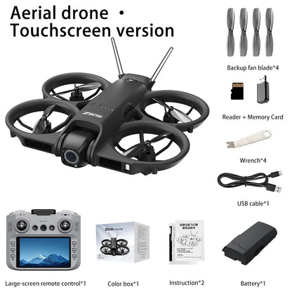 Mini Dron FPV Z906 de Fábrica con Pantalla de 4.3 Pulgadas, Control Remoto, Cámara 4K, Evitación de Obstáculos de 3 Lados, 180 °   Quadcopter Eléctrico con Flujo Óptico y Lente