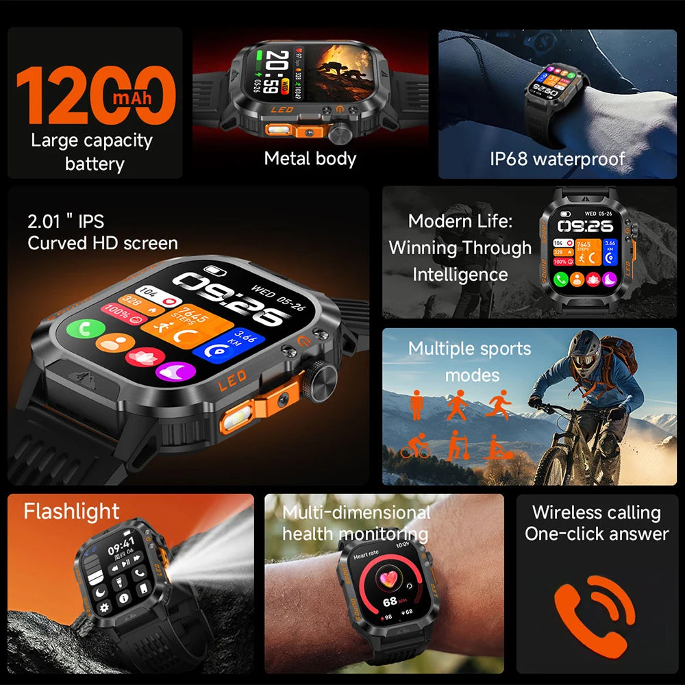 Nuevo Reloj Inteligente T-Rex 3 2026 con GPS de Grado Militar, Brújula, Llamadas Bluetooth, 1200mAh, Más de 100 Deportes