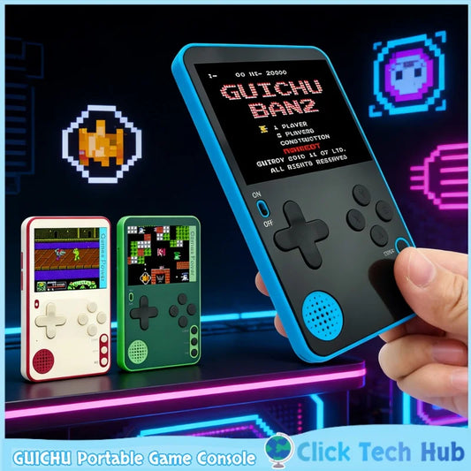 Consola de Juegos Portátil GUICHU Ultra Delgada de 0.65cm con 500 Juegos Retro FC Integrados, Reproductor de Juegos Portátil para Niños y Adultos