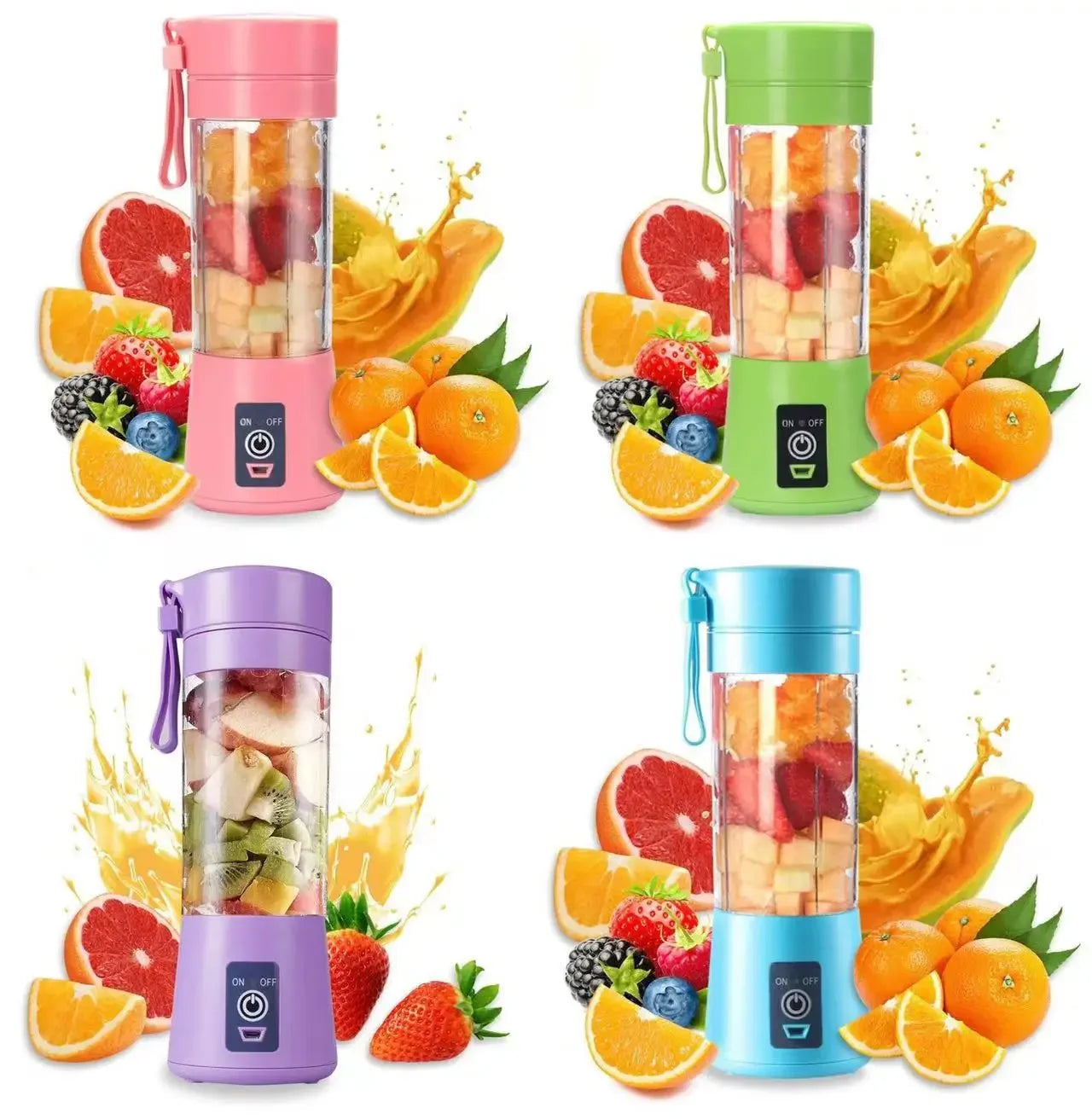 Licuadora exprimidora portátil, taza de jugo de viaje USB, máquina mezcladora de alimentos para bebés con 6 cuchillas actualizadas con potente motor de carga de 4000mAh