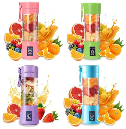 Licuadora exprimidora portátil, taza de jugo de viaje USB, máquina mezcladora de alimentos para bebés con 6 cuchillas actualizadas con potente motor de carga de 4000mAh