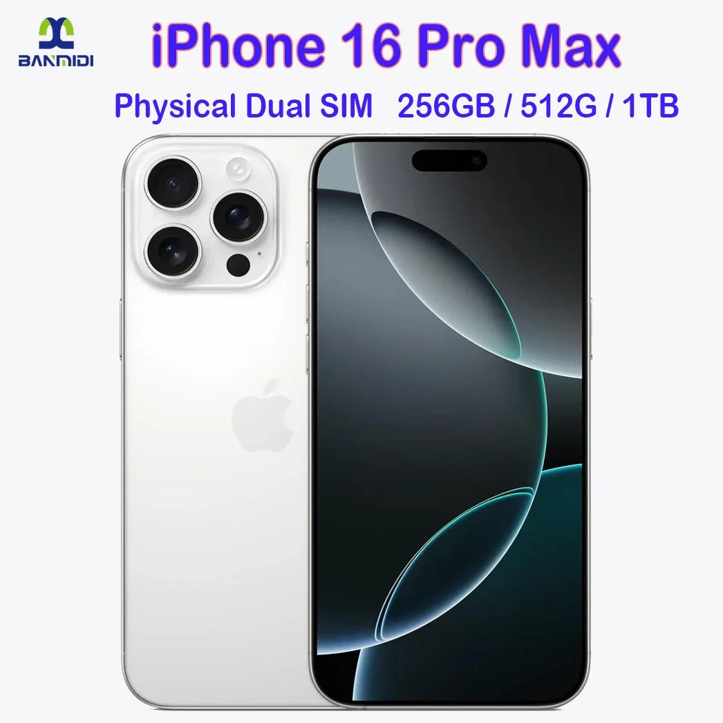 100% Original iPhone 16 Pro MAX Smartphone 6,9 "Dual SIM desbloqueado 5G teléfono celular Retina XDR OLED 6,3" 16 Pro 128GB/256GB/512GB/1T
