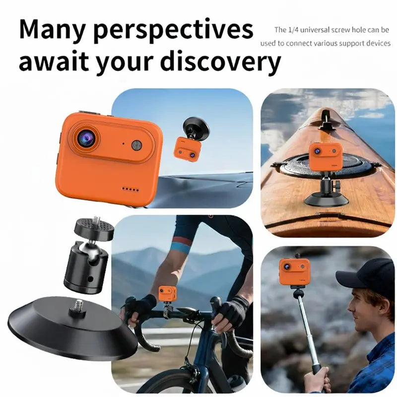 【NUEVO】Cámara de acción 4K resistente al agua, cámara de vlog con pantalla abatible HD de 2,0 pulgadas para deportes, ciclismo, viajes y grabación