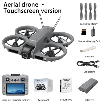 Mini Dron FPV Z906 de Fábrica con Pantalla de 4.3 Pulgadas, Control Remoto, Cámara 4K, Evitación de Obstáculos de 3 Lados, 180 °   Quadcopter Eléctrico con Flujo Óptico y Lente