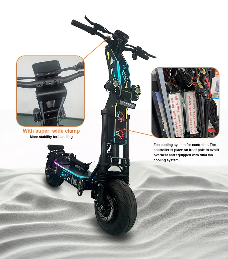 Scooter Eléctrico G14 72V 10000W LIVIAE con Doble Motor, Arranque con Tarjeta NFC, Asiento Gratis, Scooter Eléctrico de Largo Alcance 40-100AH