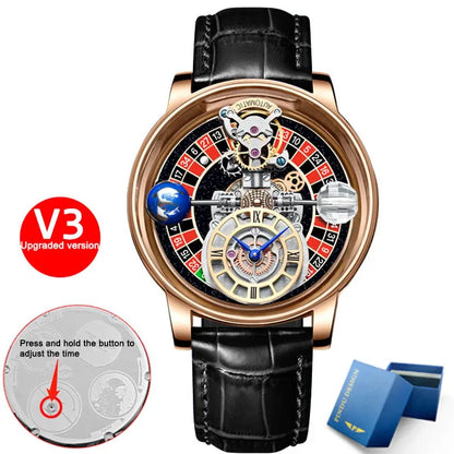 Las Vegas Roulette PINDU DESIGN Relojes para hombre Reloj de cuarzo Astronomia de lujo de primeras marcas Montre Homme