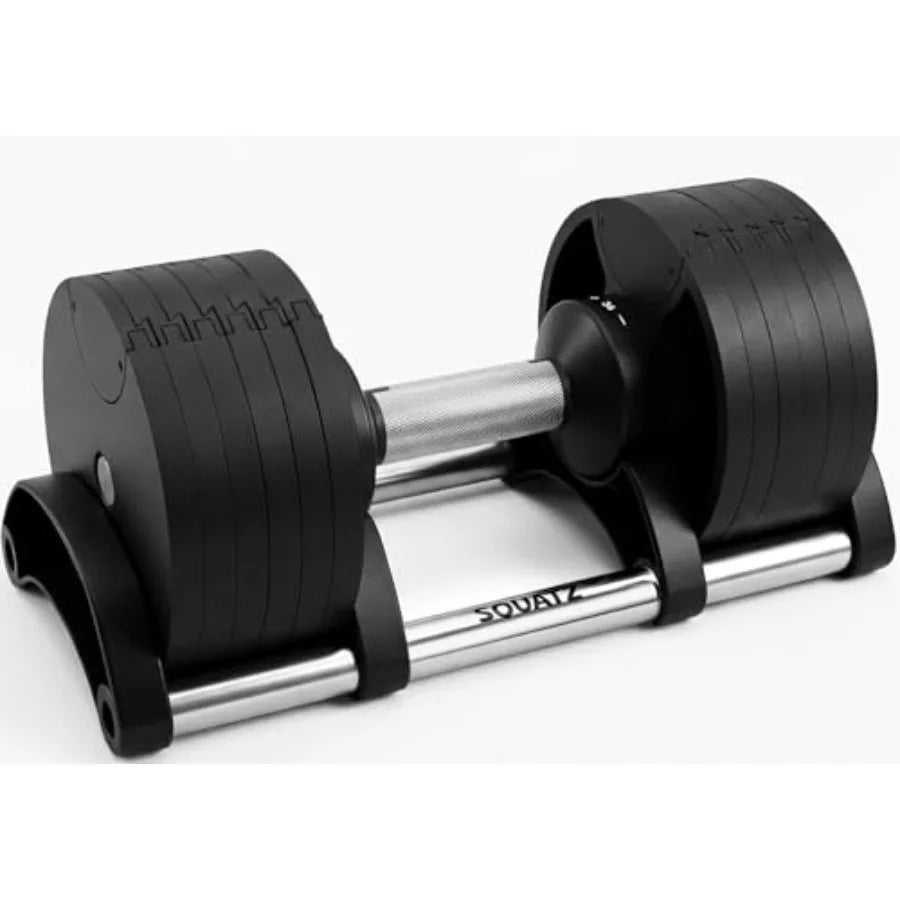 Mancuernas Ajustables con Cambio Rápido de Peso, Juego Compacto en Negro con Mango Antideslizante, Sistema de Bloqueo Seguro, Resistentes