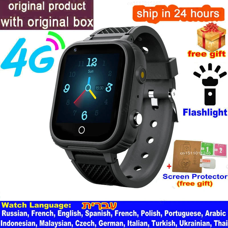 Reloj inteligente LT21 para niños, 4G, GPS, WIFI, llamada de vídeo, SOS, IP67, resistente al agua, Monitor de cámara, ubicación, reloj de teléfono