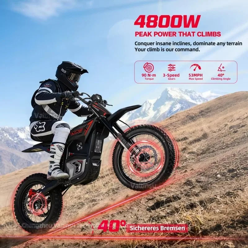 Motocicleta Eléctrica Todoterreno Em5 Pro 60v4000W de Alta Calidad, Motocross de 70Km/H