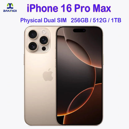100% Original iPhone 16 Pro MAX Smartphone 6,9 "Dual SIM desbloqueado 5G teléfono celular Retina XDR OLED 6,3" 16 Pro 128GB/256GB/512GB/1T