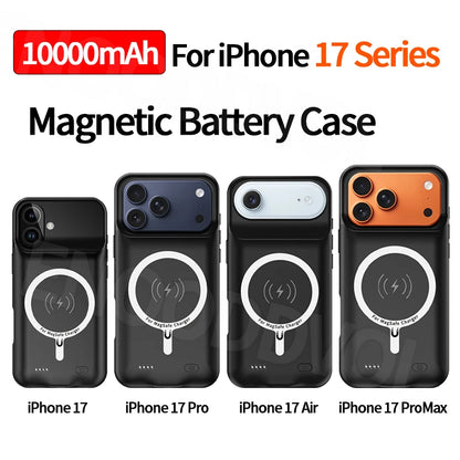 Funda de batería magnética de 10000mAh para iPhone 17 Air 17 Pro Max, funda de cargador portátil, funda de cargador de Banco de energía de carga inalámbrica