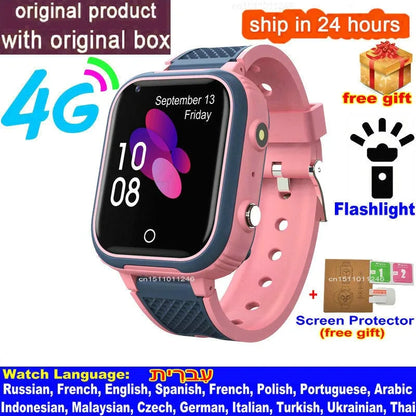 Reloj inteligente LT21 para niños, 4G, GPS, WIFI, llamada de vídeo, SOS, IP67, resistente al agua, Monitor de cámara, ubicación, reloj de teléfono