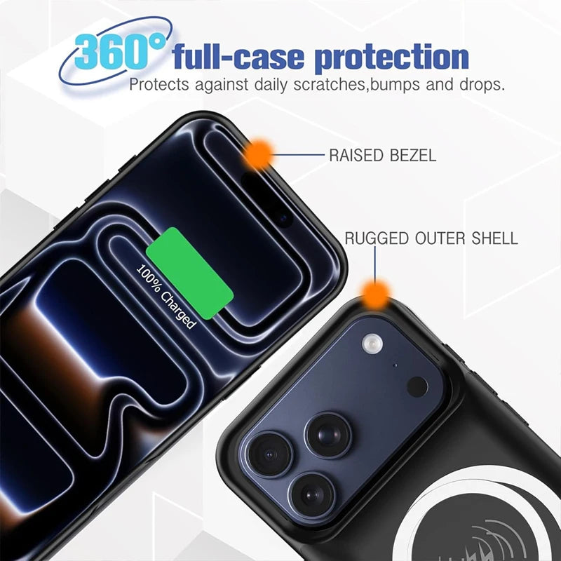 Funda de batería magnética de 10000mAh para iPhone 17 Air 17 Pro Max, funda de cargador portátil, funda de cargador de Banco de energía de carga inalámbrica