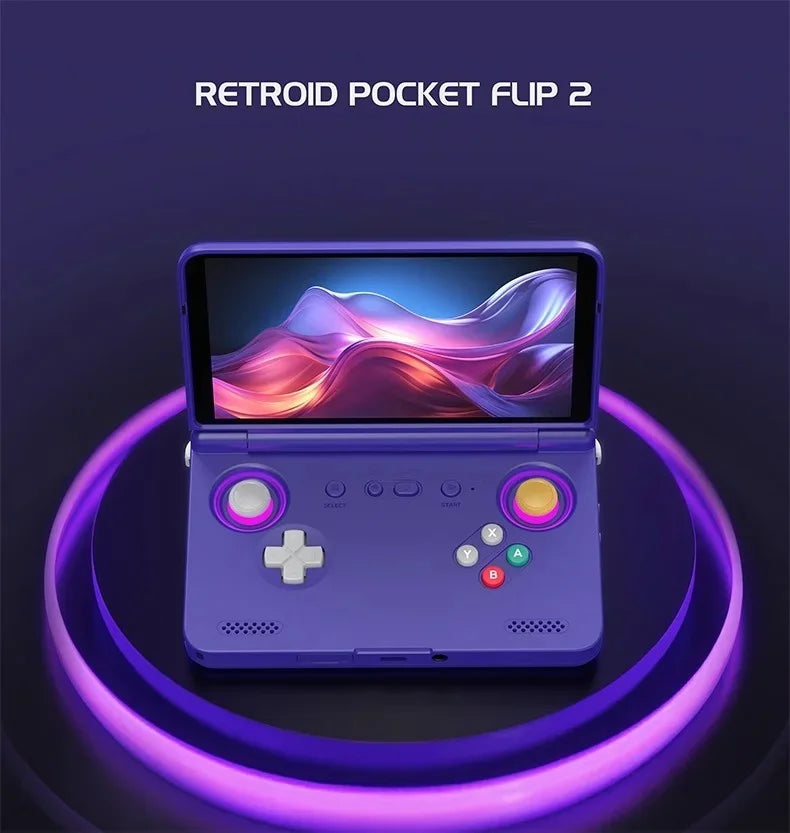 Consola de Juegos Retro Portátil Retroid Pocket Flip2 2026, Android 13, Pantalla Táctil AMOLED de 5.5 Pulgadas, Reproductor de Video, Wifi, Bluetooth, PSP, PS2