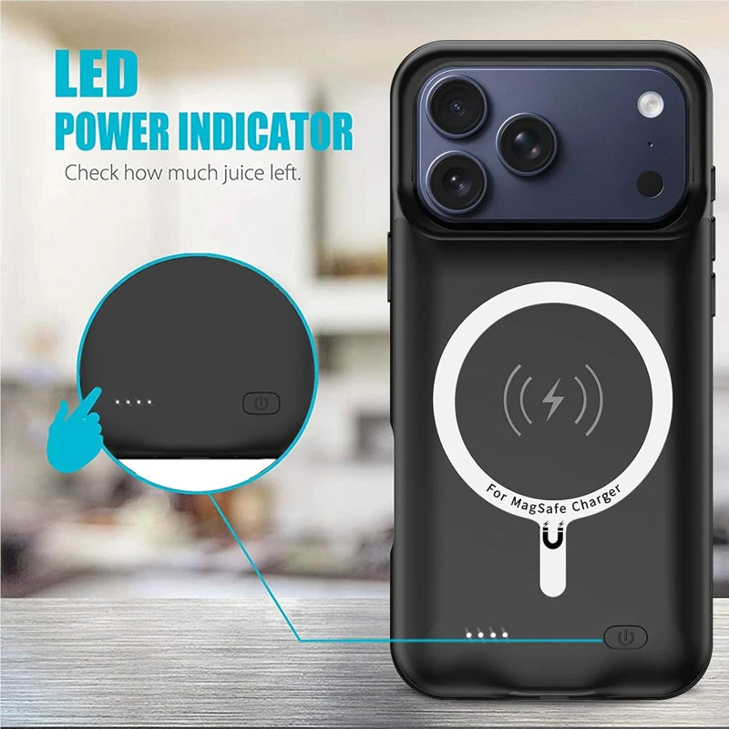 Funda de batería magnética de 10000mAh para iPhone 17 Air 17 Pro Max, funda de cargador portátil, funda de cargador de Banco de energía de carga inalámbrica