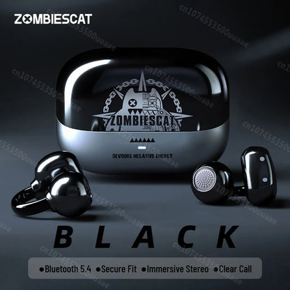 Auriculares con Clip para Oreja Zombescat B15 OWS 360 °   Auriculares Inalámbricos Bluetooth 5.4 con Sonido Estéreo Envolvente, Cancelación de Ruido ENC, Llamadas Nítidas, Auriculares TWS