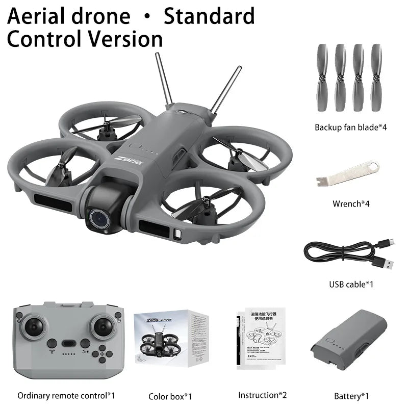 Mini Dron FPV Z906 de Fábrica con Pantalla de 4.3 Pulgadas, Control Remoto, Cámara 4K, Evitación de Obstáculos de 3 Lados, 180 °   Quadcopter Eléctrico con Flujo Óptico y Lente