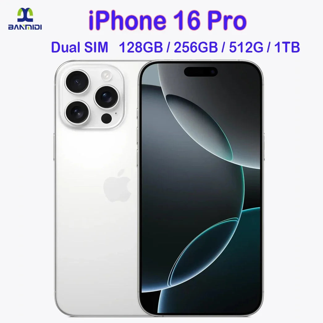 100% Original iPhone 16 Pro MAX Smartphone 6,9 "Dual SIM desbloqueado 5G teléfono celular Retina XDR OLED 6,3" 16 Pro 128GB/256GB/512GB/1T