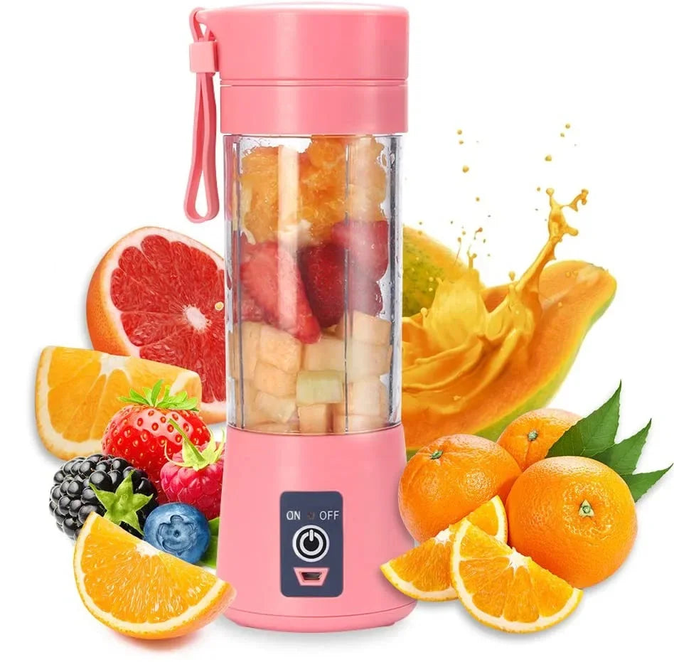 Licuadora exprimidora portátil, taza de jugo de viaje USB, máquina mezcladora de alimentos para bebés con 6 cuchillas actualizadas con potente motor de carga de 4000mAh