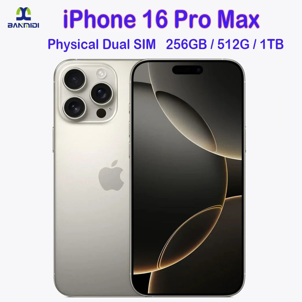 100% Original iPhone 16 Pro MAX Smartphone 6,9 "Dual SIM desbloqueado 5G teléfono celular Retina XDR OLED 6,3" 16 Pro 128GB/256GB/512GB/1T