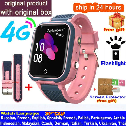 Reloj inteligente LT21 para niños, 4G, GPS, WIFI, llamada de vídeo, SOS, IP67, resistente al agua, Monitor de cámara, ubicación, reloj de teléfono