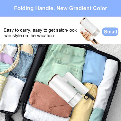Flintronic Secador De Pelo, Secador De Pelo Iónico Profesional Poderoso De 1500 W, Secador De Viaje Con Mango Plegable, 3 Ajustes De Calor, Secado Rápido, Para Peinados De Hombres Mujeres Múltiples