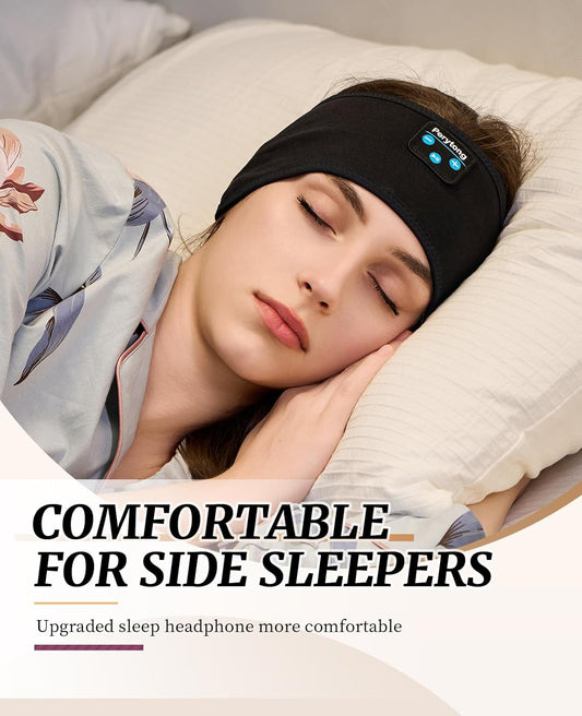 Sleep Headphones Bluetooth Wireless Sports Headband, Long Playtime Lightweight Headphones Hi-Fi Stereo Ergonomic ASMR Sleep Headphone Cool Gadget Gift for Men Women Black