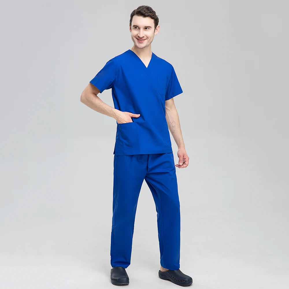 Unisex Pet Grooming Clinic Nursing Clothes Workwear Womens Scrub Sets Tooth Health Check Work Uniform Suits Medical Doctor Suits