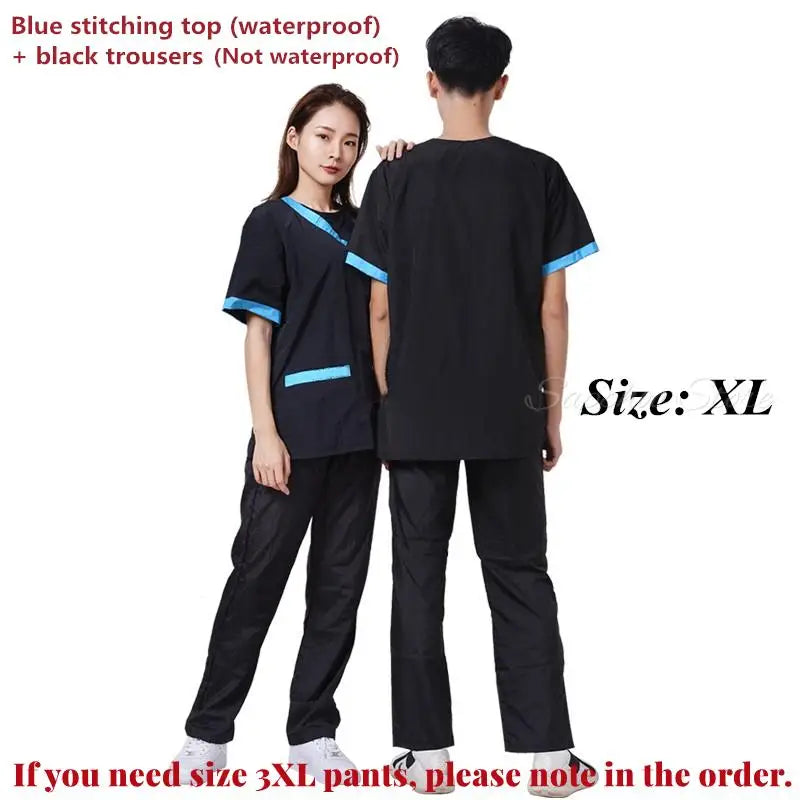 Pet Shop Groomer Work Clothes Waterproof Anti-Static Pet Work Clothes Apron for Dog Cat Hairdressing Grooming Smock G0528