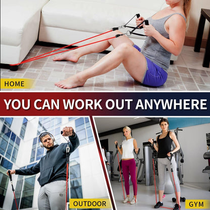 Resistance Bands, Exercise Bands, Workout Bands with Handles, Door Anchor and Ankle Straps, 5 Resistance Levels Fitness Bands for Strength Training, Physical Therapy, and Home Gym Equipment